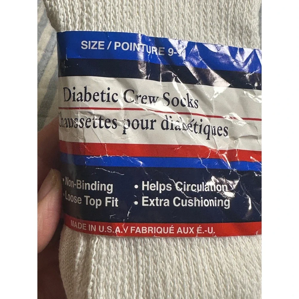 Phillip Edwards Excell‎ Diabetic Crew Socks 3 Pair Bundle Grey White Size 9-11